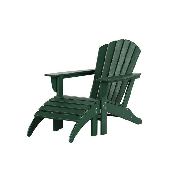 Dylan 2-Piece Outdoor Adirondack Chair with Ottoman Set