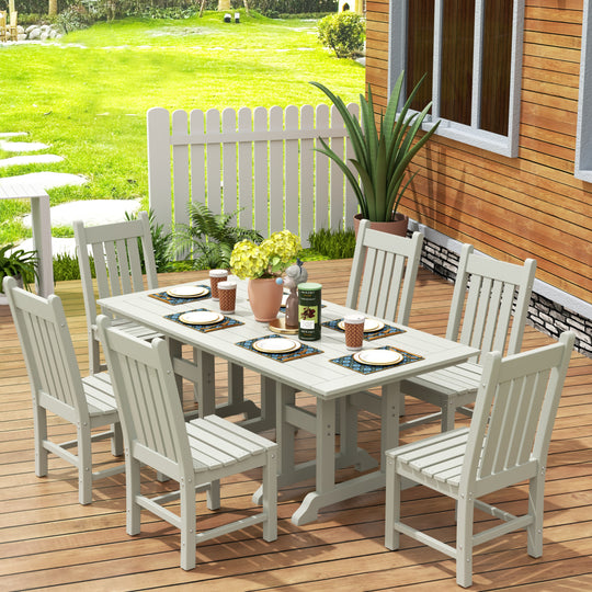 Malibu 7 Piece Outdoor Patio Dining Set Outdoor Dining Table with Side Chair