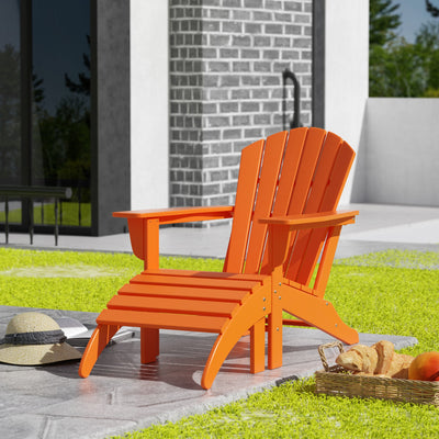 Dylan 2-Piece Outdoor Adirondack Chair with Ottoman Set