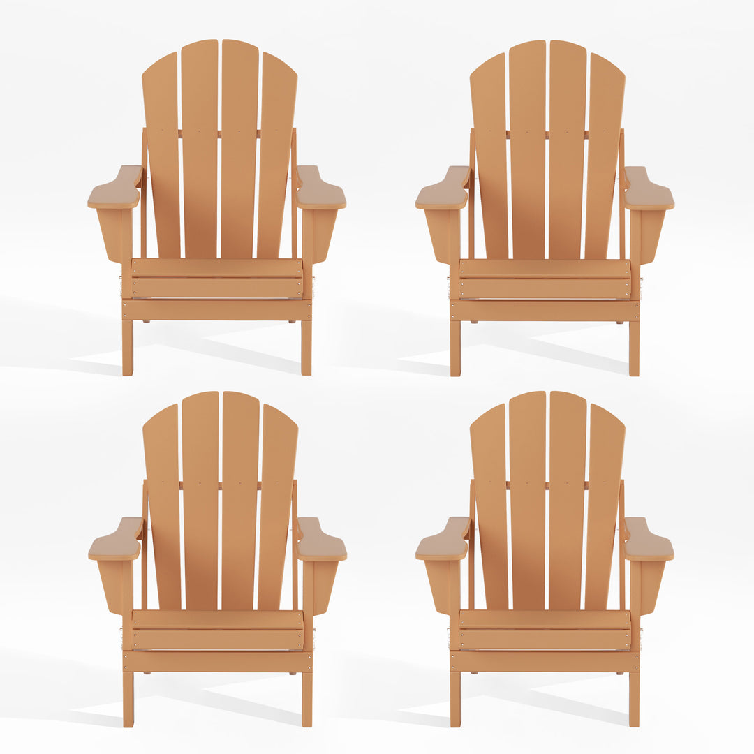 Malibu Outdoor Folding Poly Adirondack Chair (Set of 4)