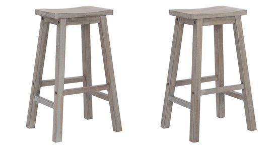 Reed 29" Solid Wood Saddle Bar Stool (Set of 2)