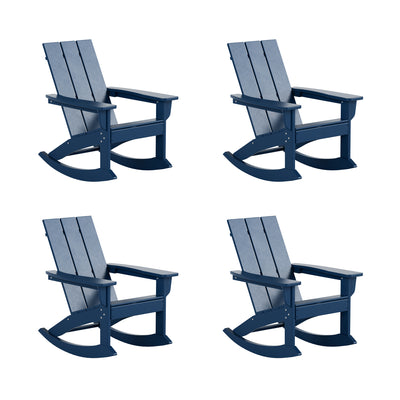 Ashore Outdoor Patio Modern Adirondack Rocking Chair (Set of 4)