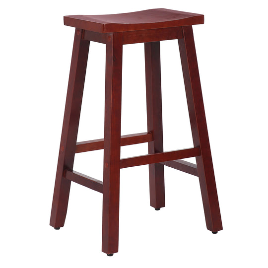 Reed 29" Solid Wood Saddle Bar Stool