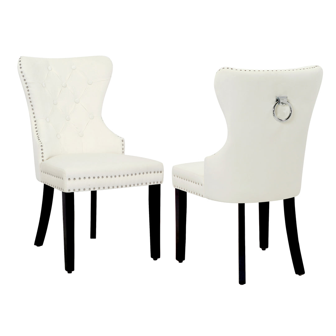 Wordford Velvet Upholstered Tufted Dining Chairs (Set of 2)