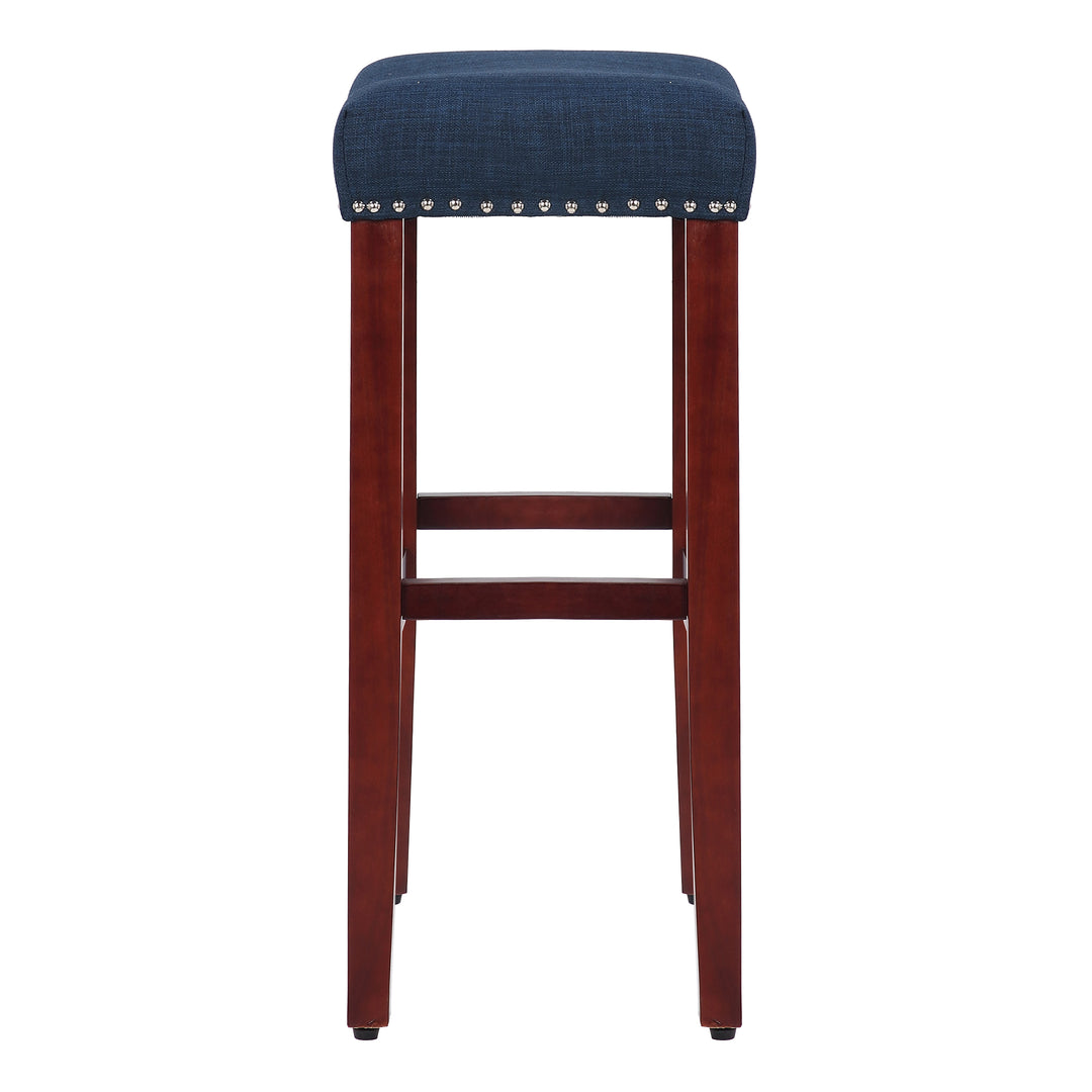 Lenox 29" Upholstered Saddle Seat Bar Stool, Cherry Red