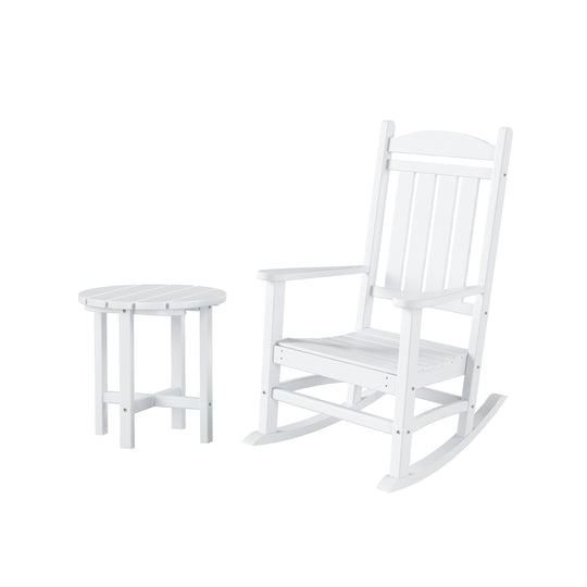 Malibu Outdoor Patio Porch Rocking Chair with Side Table Set