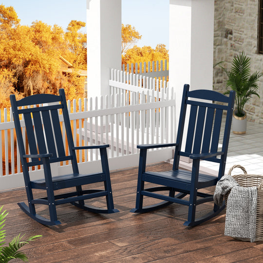 Malibu Outdoor Patio Poly Classic Porch Rocking Chair (Set of 2)