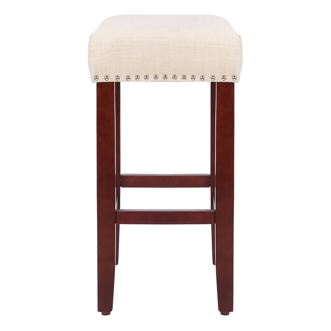 Lenox 24" Upholstered Saddle Seat Counter Stool, Cherry Red