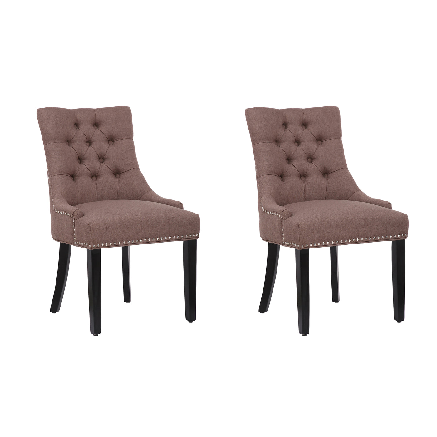 Hayes Upholstered Wingback Button Tufted Dining Chair (Set of 2)