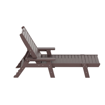 Malibu 3-Piece Adirondack Outdoor Chaise Lounge with Side Table Set