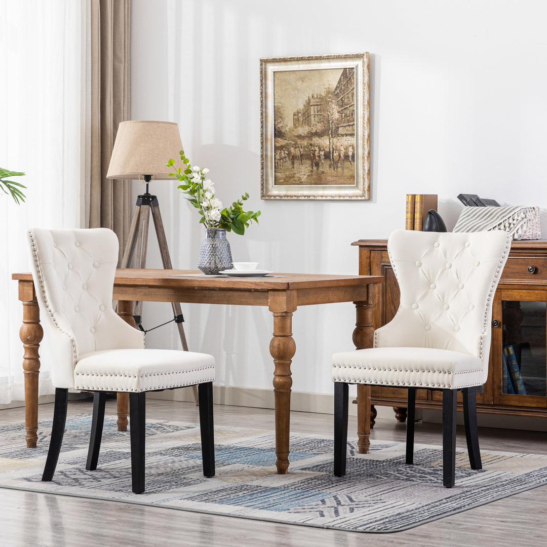 Wordford Velvet Upholstered Tufted Dining Chairs (Set of 2)