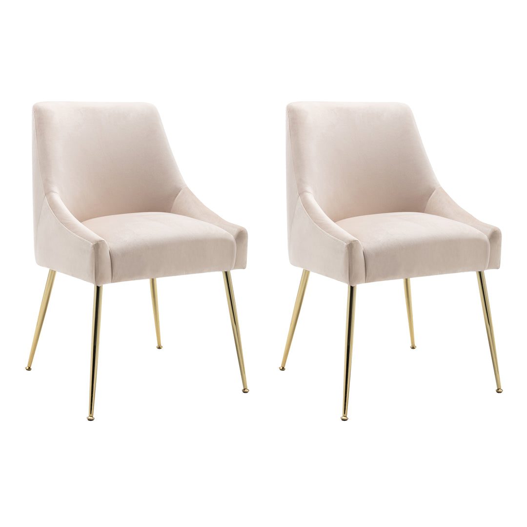 Carlo Upholstered Velvet Accent Chair (Set of 2)