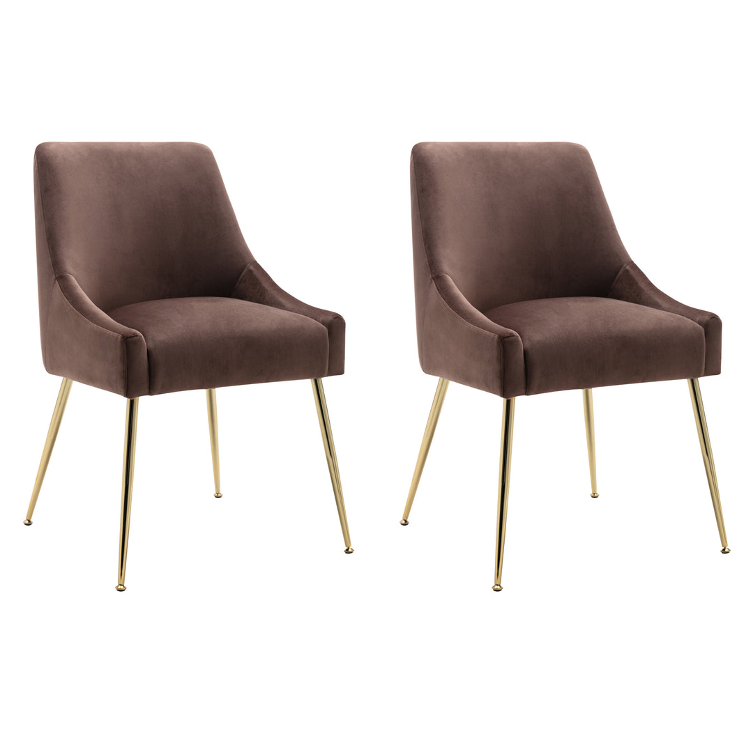 Carlo Upholstered Velvet Accent Chair (Set of 2)