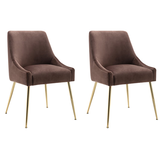 Carlo Upholstered Velvet Accent Chair (Set of 2)