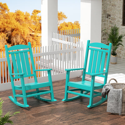 Malibu Outdoor Patio Poly Classic Porch Rocking Chair (Set of 2)