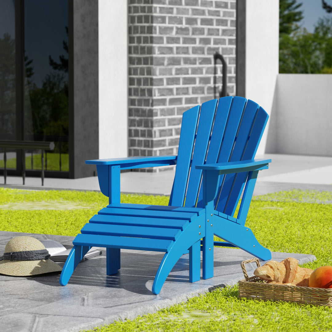 Dylan 2-Piece Outdoor Adirondack Chair with Ottoman Set