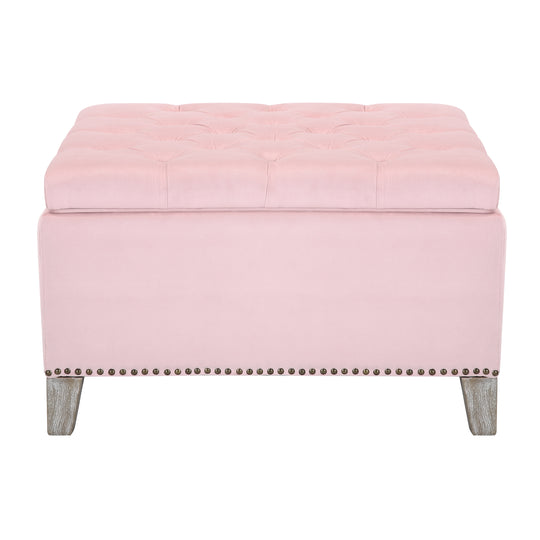 Wordford Square Velvet Tufted Storage Ottoman