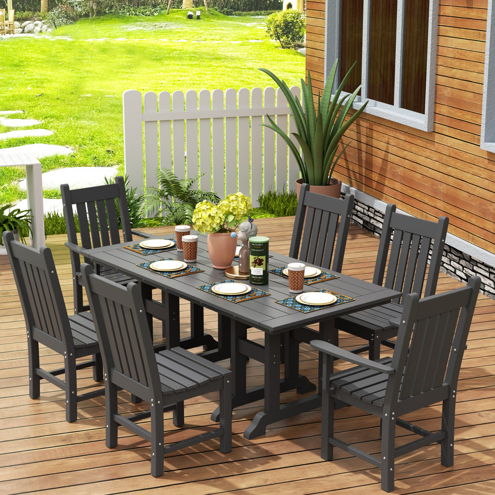 Malibu 7 Piece Outdoor Patio Dining Set Outdoor Dining Table with Dining Chair