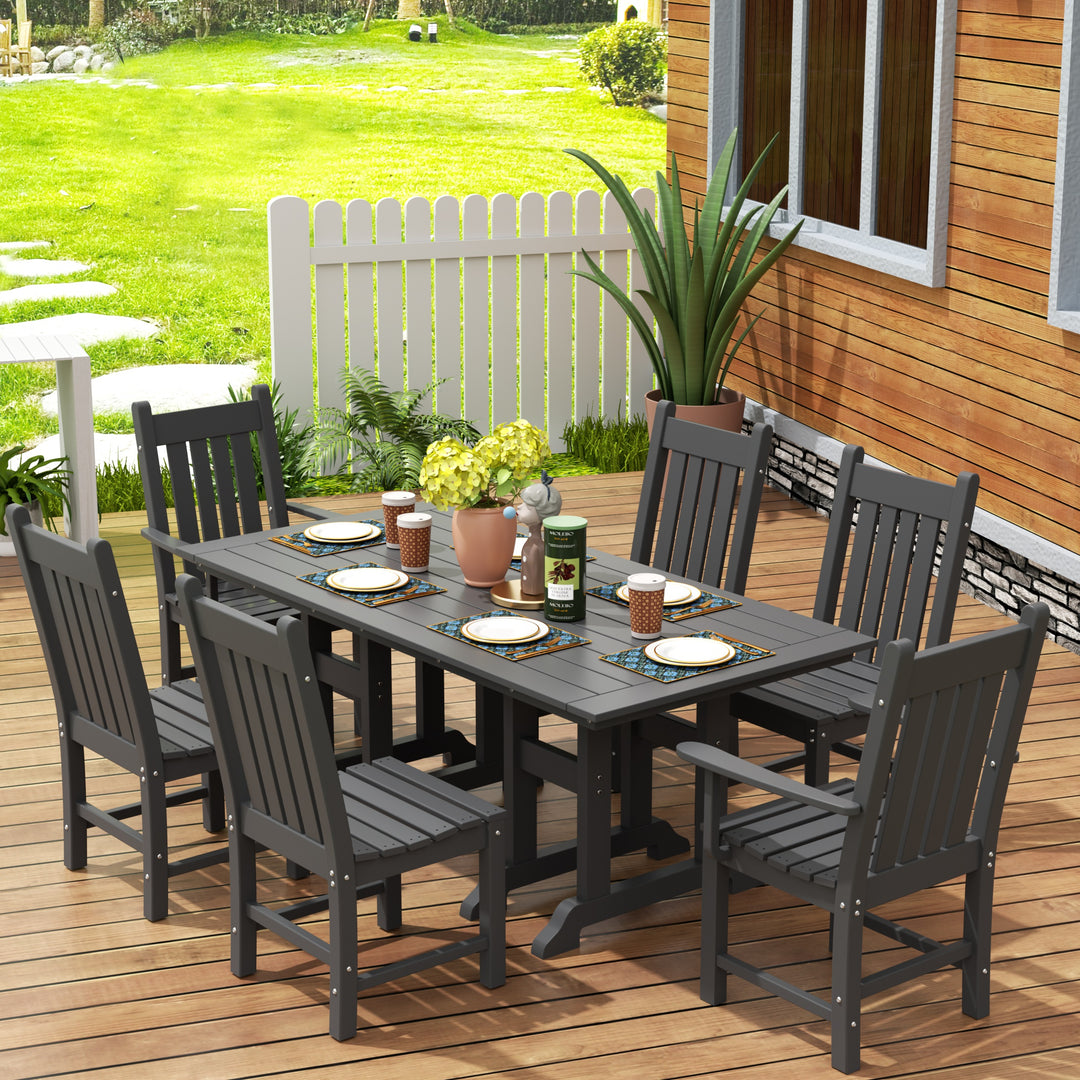 Malibu 7 Piece Outdoor Patio Dining Set Outdoor Dining Table with Dining Chair