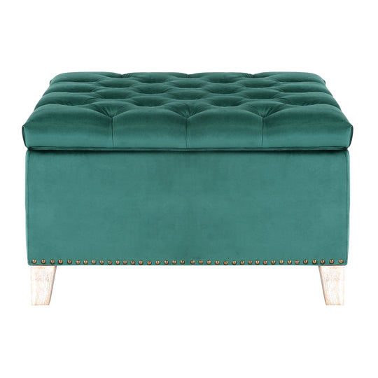 Wordford Square Velvet Tufted Storage Ottoman