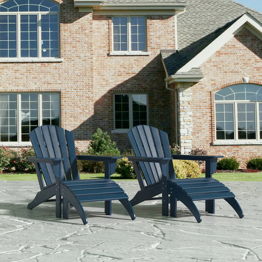 Dylan 4-Piece Outdoor Adirondack Chair with Ottoman Set