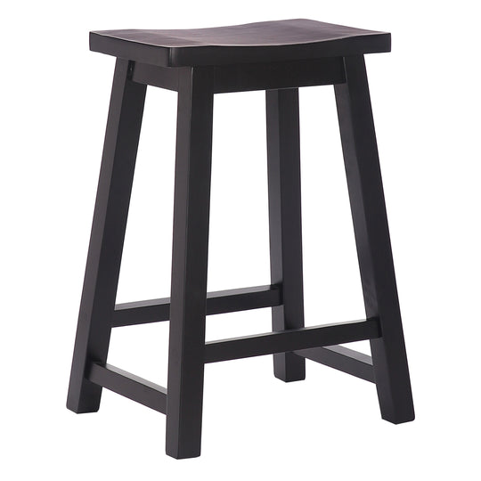 Reed 24" Solid Wood Saddle Counter Stool