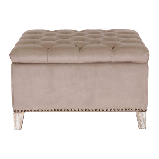 Wordford Square Velvet Tufted Storage Ottoman