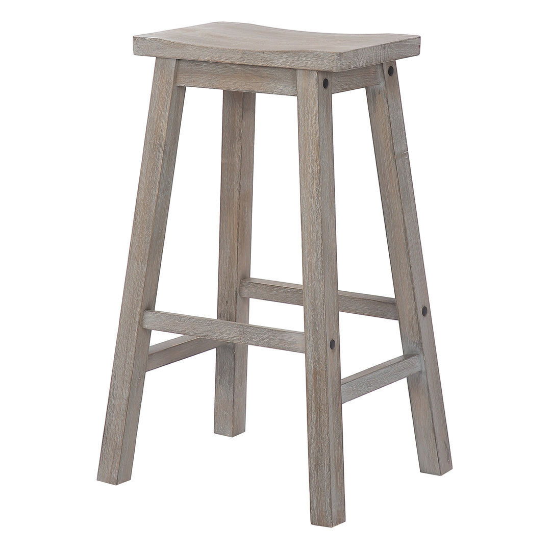 Reed 29" Solid Wood Saddle Bar Stool (Set of 2)