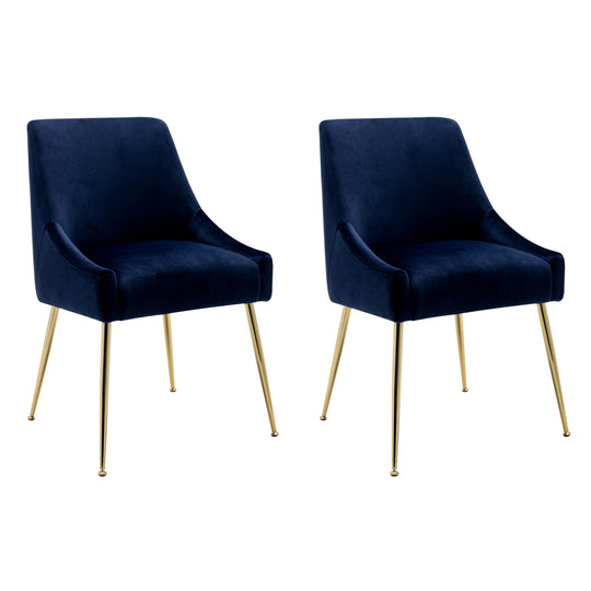 Carlo Upholstered Velvet Accent Chair (Set of 2)