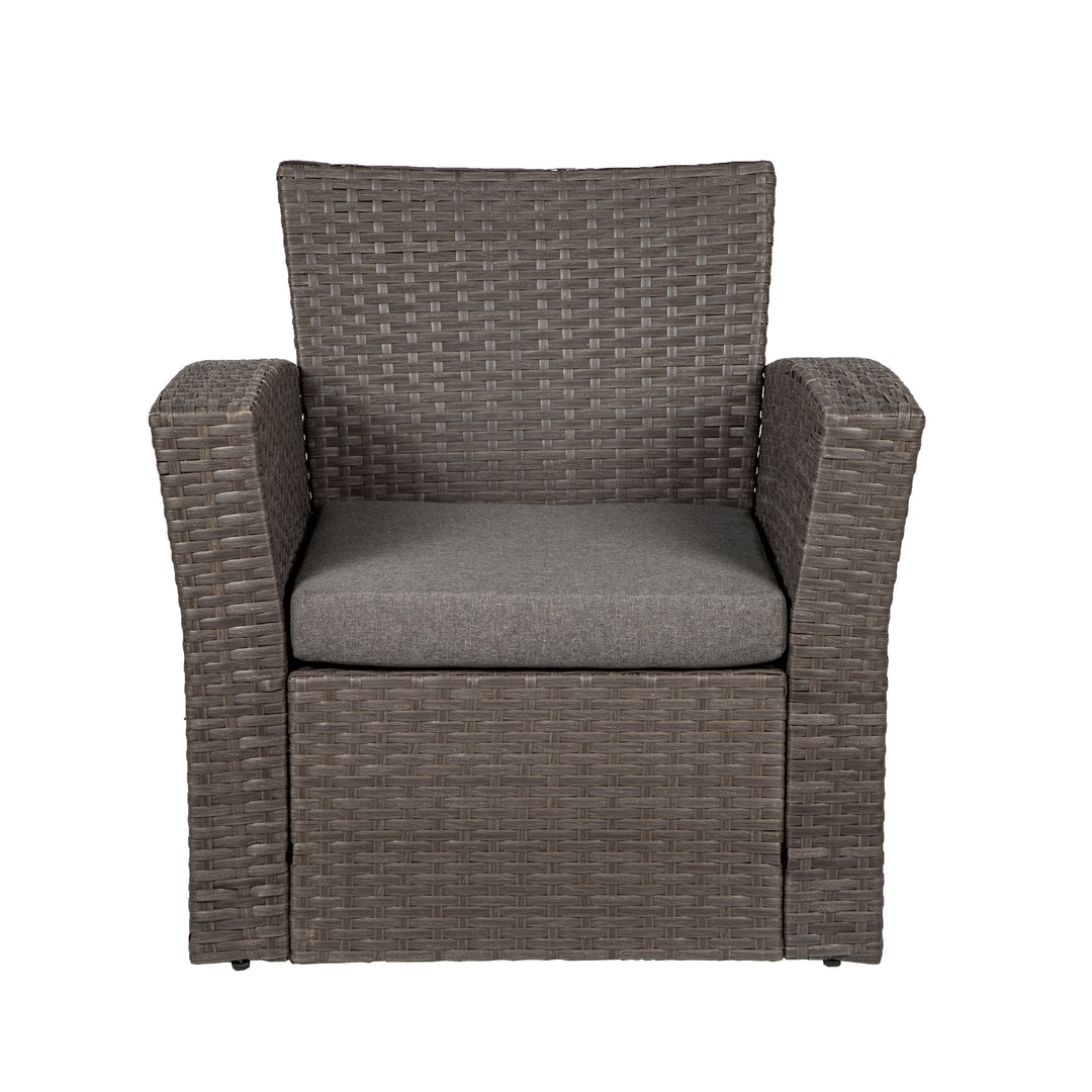 Coastal 4-Piece Outdoor Patio Conversation Set, Grey