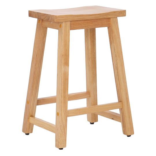 Reed 24" Solid Wood Saddle Counter Stool