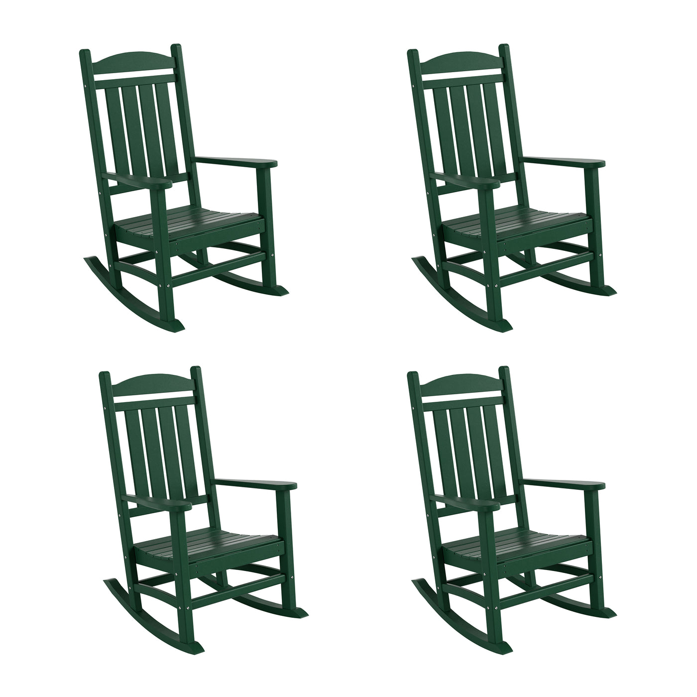 Malibu Outdoor Patio Poly Classic Porch Rocking Chair (Set of 4)