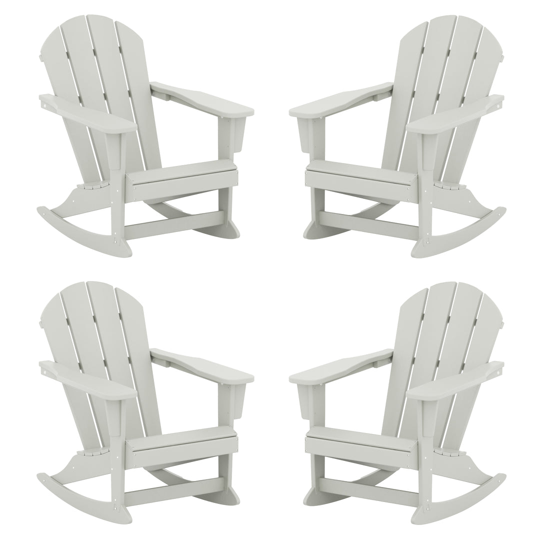 Malibu Outdoor Patio Porch Rocking Adirondack Chair (Set of 4)