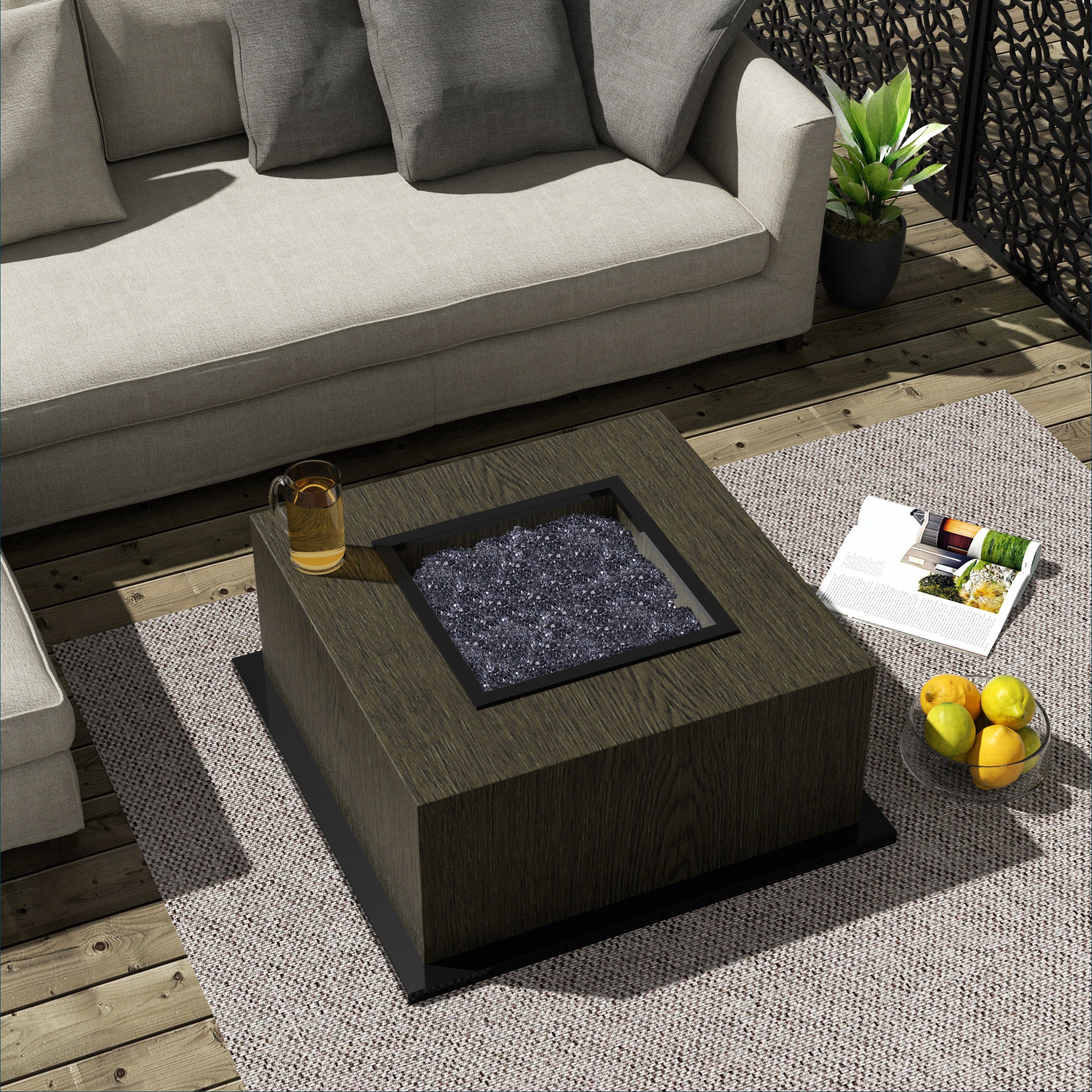 Sansom Fire Pit Fire Glass Tempered Glass Rocks for Fireplace