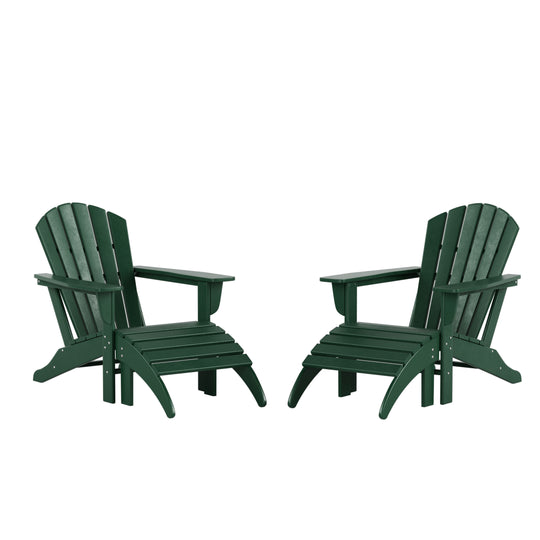 Dylan 4-Piece Outdoor Adirondack Chair with Ottoman Set