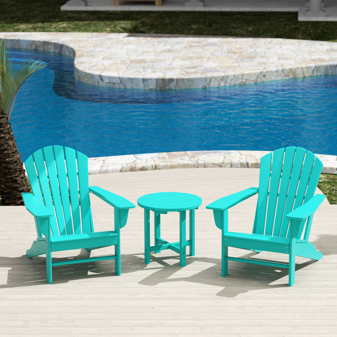 Dylan 3-Piece Outdoor Adirondack Chair with Side Table Set