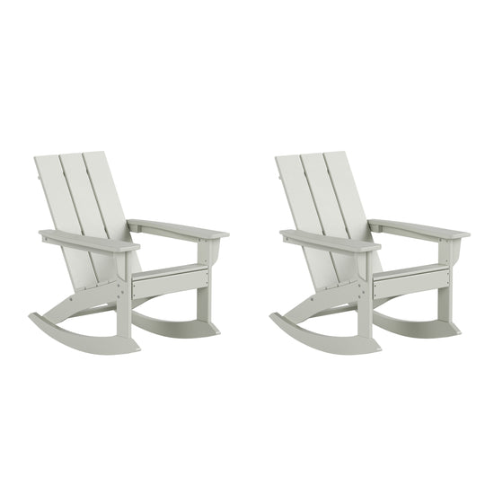 Ashore Outdoor Patio Modern Adirondack Rocking Chair (Set of 2)