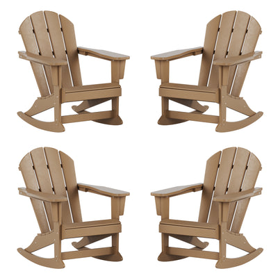 Malibu Outdoor Patio Porch Rocking Adirondack Chair (Set of 4)