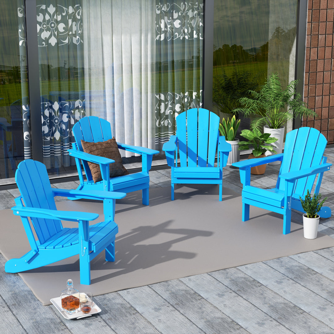 Malibu Outdoor Folding Poly Adirondack Chair (Set of 4)