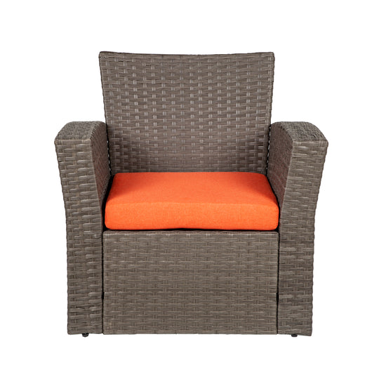 Coastal 4-Piece Outdoor Patio Conversation Set, Grey