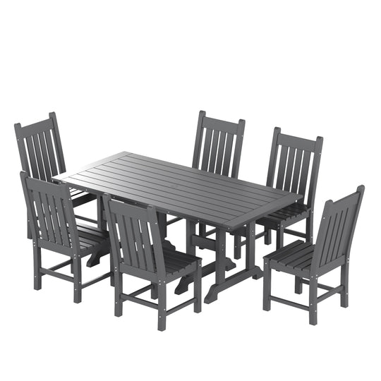 Malibu 7 Piece Outdoor Patio Dining Set Outdoor Dining Table with Side Chair