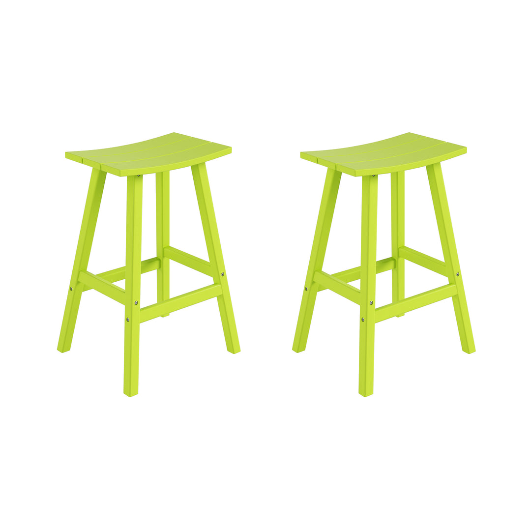 Malibu 29" Outdoor Patio Adirondack Bar Stool (Set of 2)