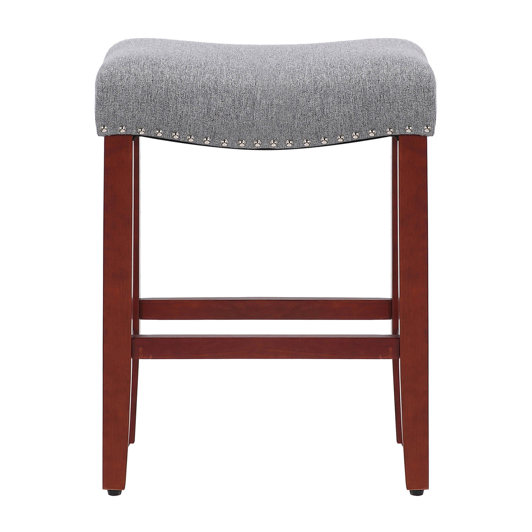 Lenox 24" Upholstered Saddle Seat Counter Stool, Cherry Red