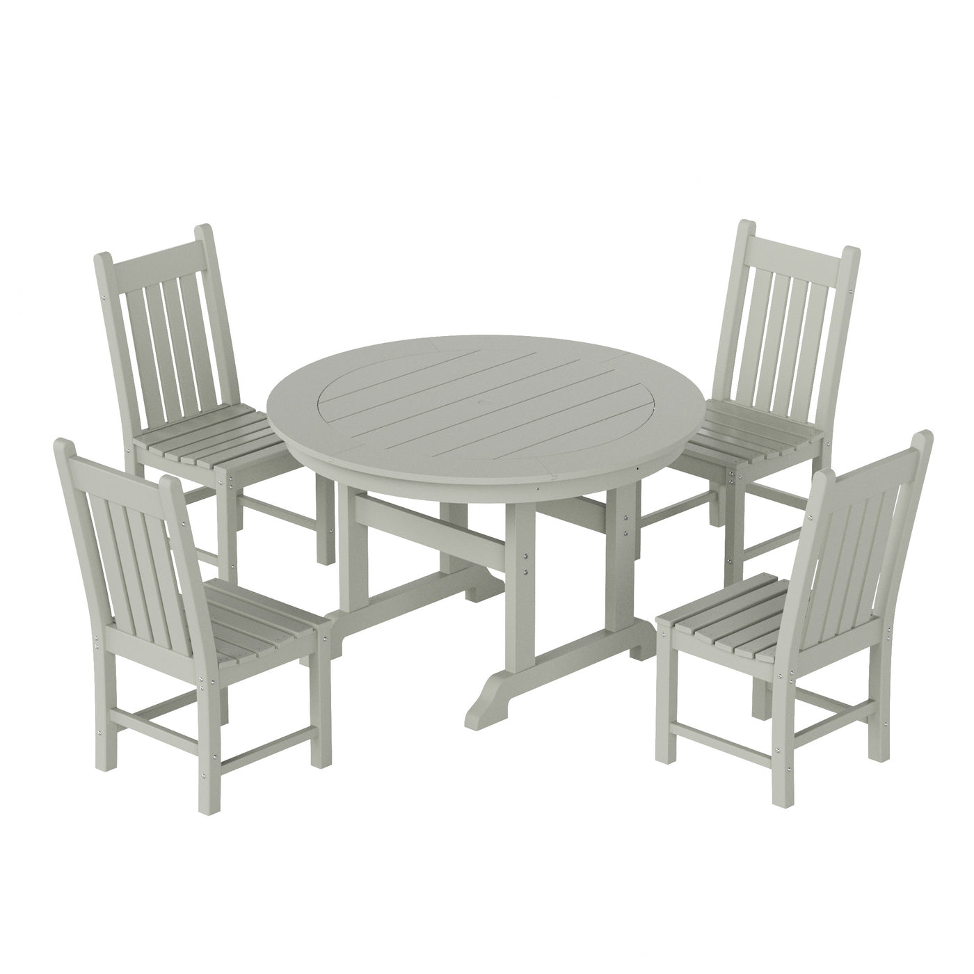 Malibu 5 Piece Outdoor Patio Dining Set Outdoor Round Table and Side Chair
