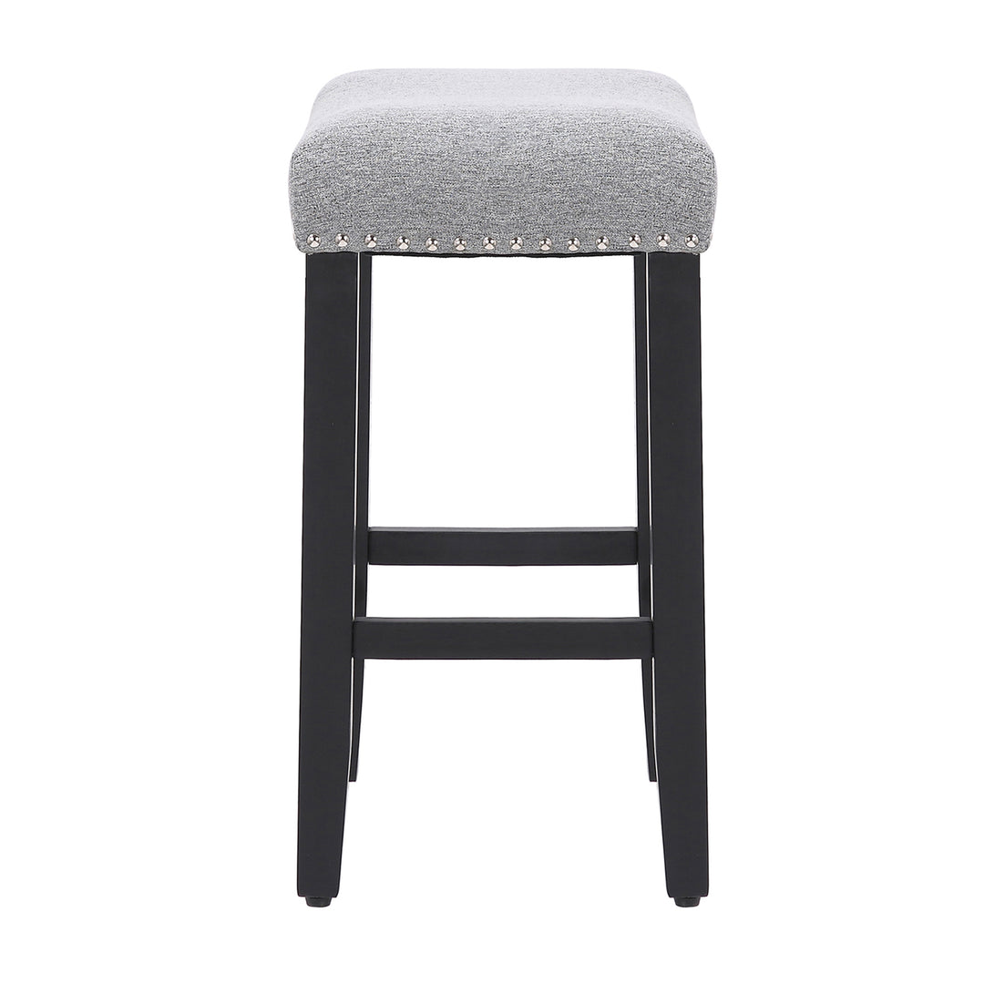 Lenox 24" Upholstered Saddle Seat Counter Stool, Black