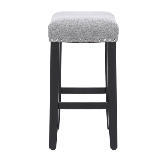 Lenox 24" Upholstered Saddle Seat Counter Stool, Black