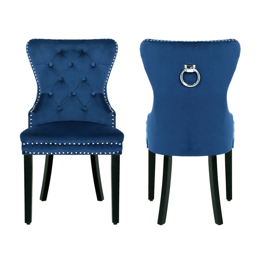 Wordford Velvet Upholstered Tufted Dining Chairs (Set of 2)