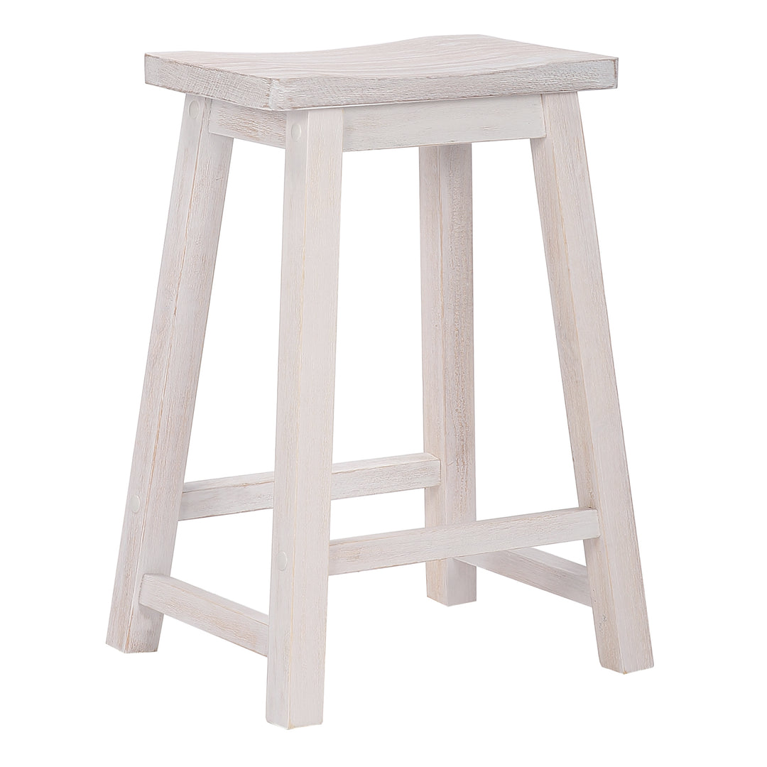 Reed 24" Solid Wood Saddle Counter Stool