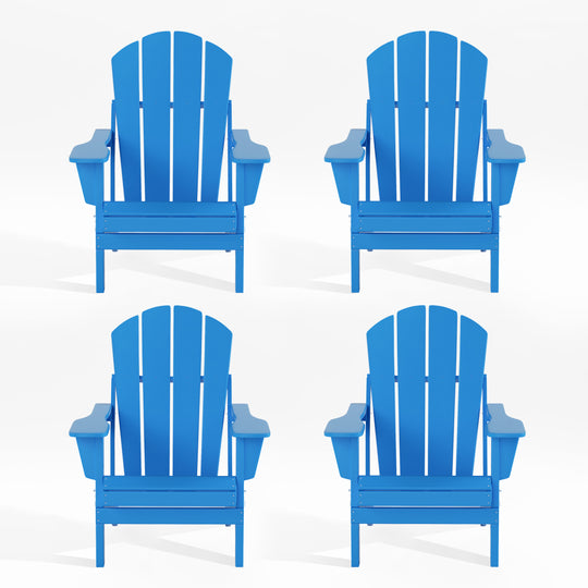 Malibu Outdoor Folding Poly Adirondack Chair (Set of 4)