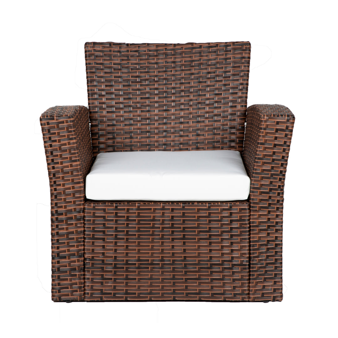 Coastal 4-Piece Outdoor Patio Conversation Set, Brown